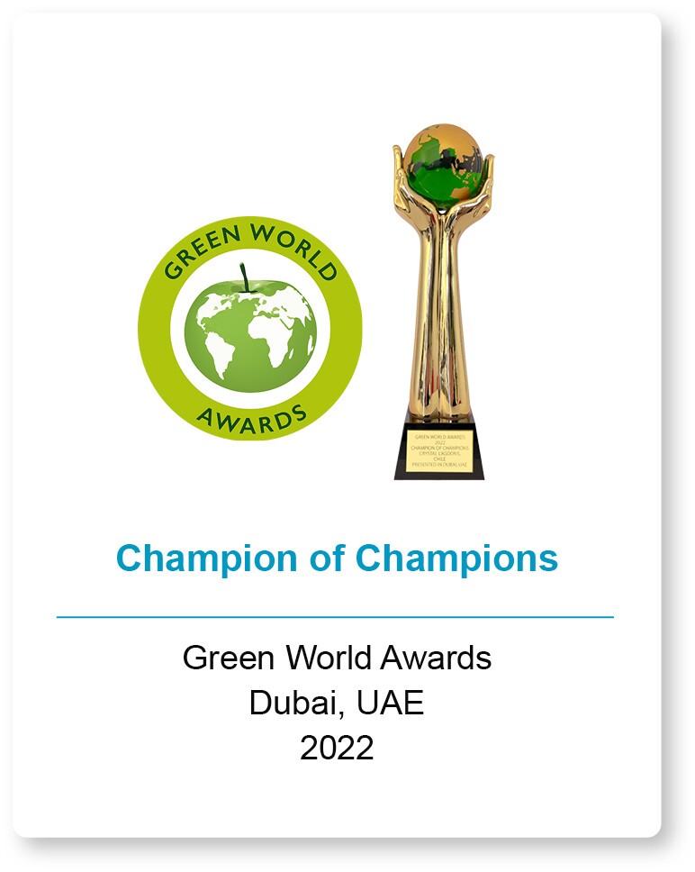 Green World Awards 2022 Champion of Champions trophy, Crystal Lagoons, Dubai
