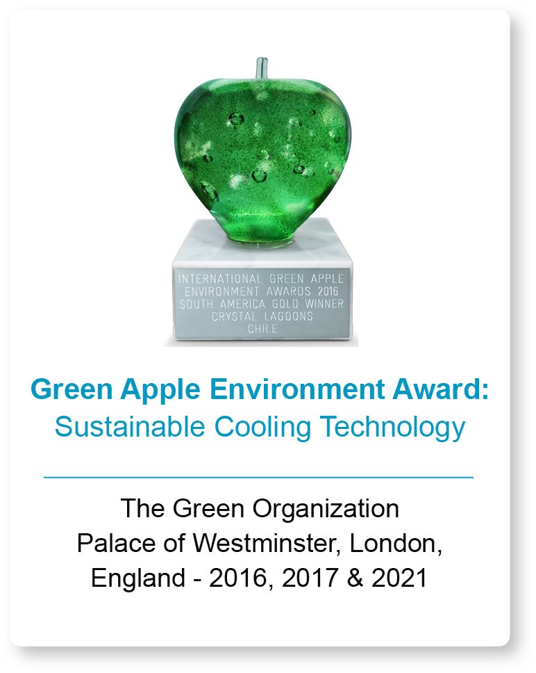 Green Apple Environment Award trophy for Crystal Lagoons sustainable cooling technology, London
