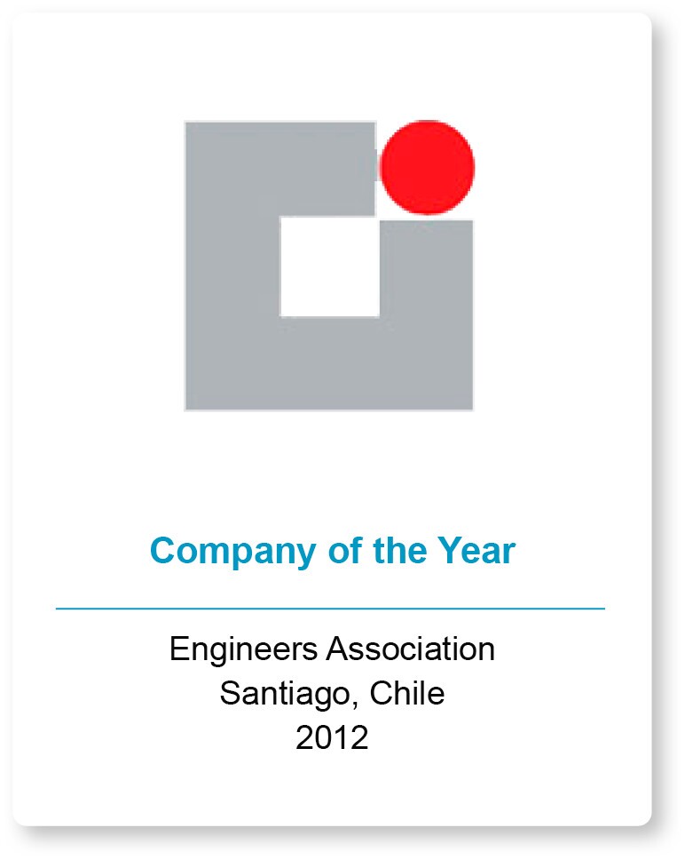 Crystal Lagoons, Company of the Year 2012, Chilean Engineers Association