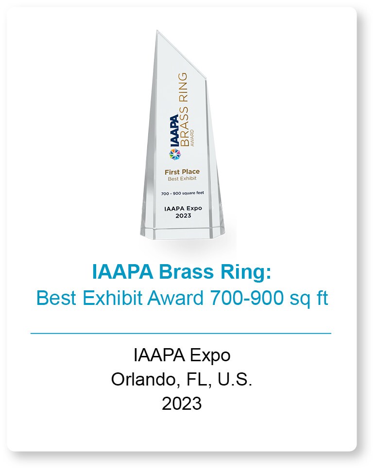 IAAPA Brass Ring Award 2023, First Place Best Exhibit 700-900 sq ft, Crystal Lagoons, Orlando