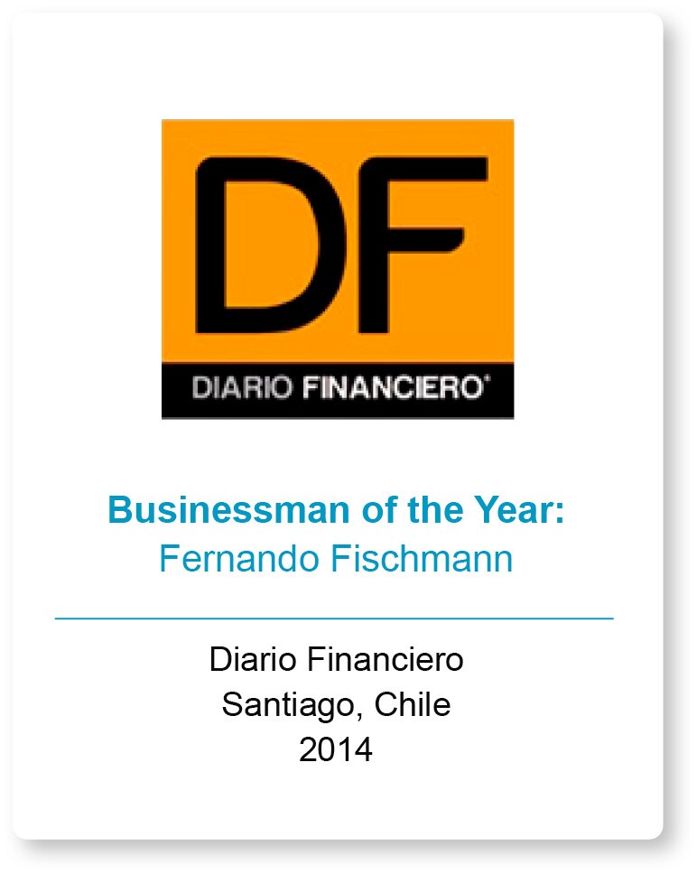 Fernando Fischmann, Businessman of the Year 2014, Diario Financiero Chile
