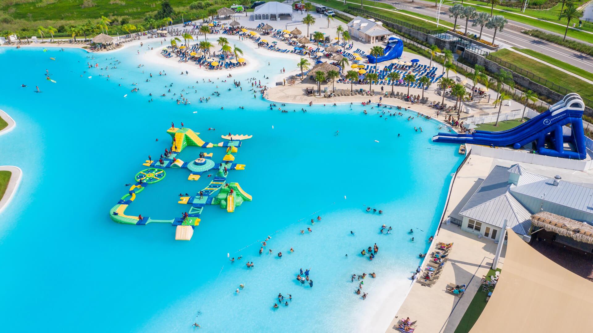 Elevated view of a Epperson project with beach areas