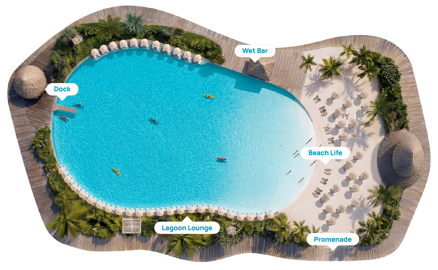 3D render of a 0.5-acre (2,000 m²) Small Lagoon by Crystal Lagoons™ model