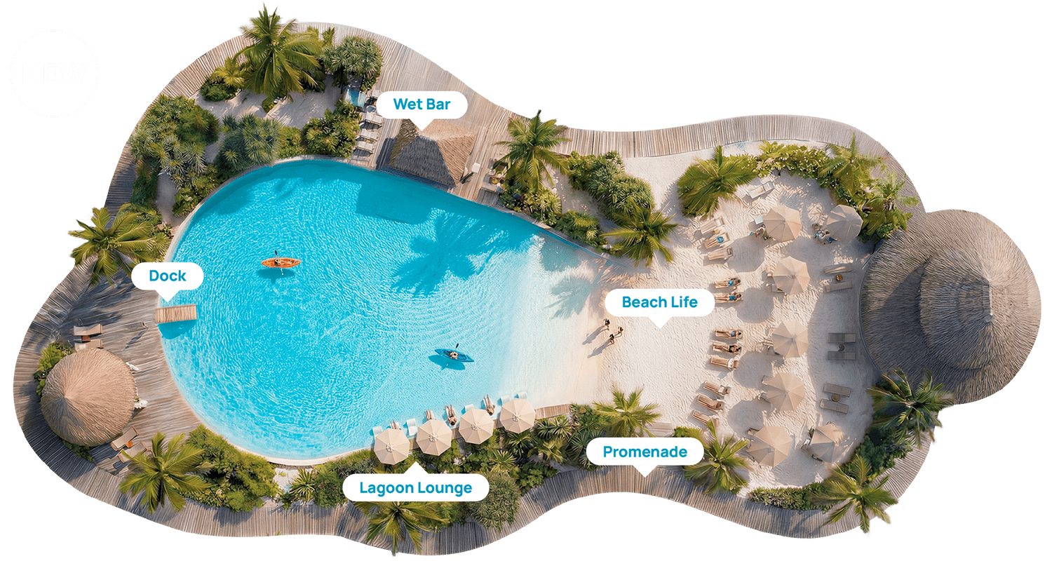 3D render of a 5,400 sq ft (500 m²) Small Lagoon by Crystal Lagoons™ model