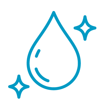 Ícono que representa agua de alta calidad usada para el enfriamiento sostenible de centros de datos en el sistema Crystal Lagoons